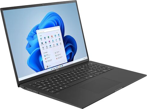 LG لابتوب جرام 17Z95P خفيف الوزن للغاية IPS (2560×1600)، انتل ايفو الجيل 11 كور i7، 16GB RAM، 1TB SSD، ويندوز 11 هوم، بطارية 80 واط في الساعة، اليكسا مدمجة، 2X USB-C، HDMI، USB-A - اسود in Kuwait