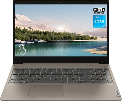 Lenovo Ideapad 3 Laptop, 15.6" HD Touchscreen, 11th Gen Intel Core i3-1115G4 Processor, 8GB DDR4 RAM, 128GB PCIe NVMe SSD, HDMI, Webcam, Wi-Fi 6, Bluetooth, Windows 11 Home, Almond in Saudi Arabia