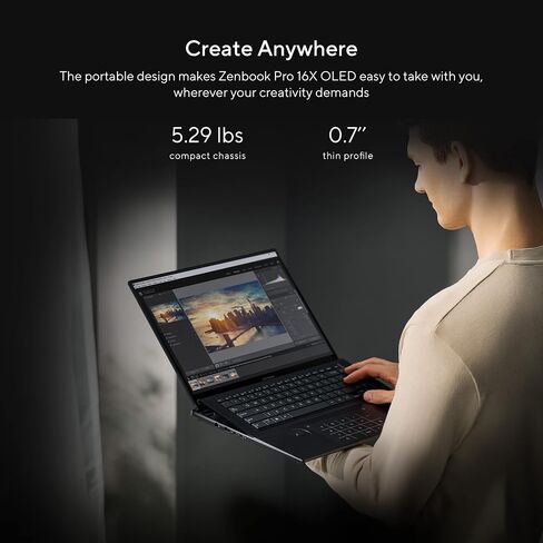 ASUS Zenbook Pro 16X OLED 16 بوصة 4K OLED 16:10 شاشة تعمل باللمس، قرص، وحدة المعالجة المركزية Intel i7-12700H، رسومات GeForce RTX 3060، ذاكرة الوصول العشوائي 16 جيجابايت، 1 تيرابايت SSD، Windows 11 Home، أسود، UX7602ZM-DB74T in Saudi Arabia