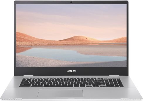 كمبيوتر محمول ASUS Chromebook Light، شاشة عريضة FHD مقاس 17.3 بوصة، إطار نحيف، Intel Celeron N4500، Type-C، Wi-Fi 6، Intel UHD Graphics، عمر بطارية 17 ساعة، كاميرا ويب (ذاكرة الوصول العشوائي DDR4 سعة 4 جيجابايت | بطاقة eMMC سعة 32 جيجابايت + بطاقة SD بسعة in Saudi Arabia