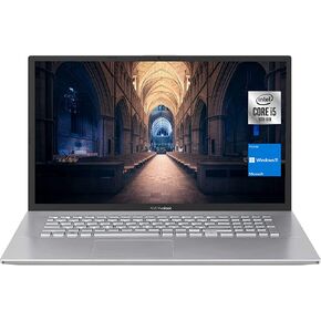 ASUS Vivobook Laptop, 17.3" HD+ (1600x900) Display, Intel Core i5-1035G1 Processor, 12GB RAM, 256GB PCIe SSD, Webcam, HDMI, SD Card Reader, Wi-Fi, Windows 11 Home, Silver in Saudi Arabia
