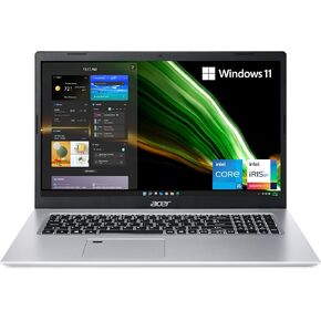 لاب توب ايسر اسباير 5 A517-52-58UL | شاشة IPS عالية الدقة مقاس 17.3 بوصة | الجيل الحادي عشر من Intel Core i5-1135G7 | رسومات Intel Iris Xe | 8 جيجابايت DDR4 | 512 جيجابايت SSD | WiFi 6 | قارئ بصمات الأصابع | لوحة مفاتيح BL | Windows 11