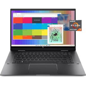 شاشة HP 2023 الأحدث Envy x360 قابلة للتحويل مقاس 15.6 بوصة تعمل باللمس FHD، ومعالج AMD Ryzen 7 5825U، وذاكرة وصول عشوائي 64 جيجابايت، و1 تيرابايت SSD، ورسومات AMD Radeon، وقارئ بصمات الأصابع، ونظام التشغيل Windows 11 Home، أسود Nightfall in Kuwait