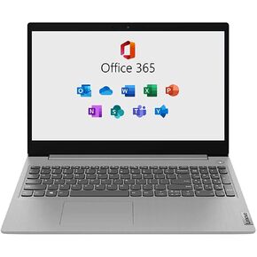 لينوفو لابتوب ايديا باد 3 بشاشة 15.6 انش FHD ومعالج انتل بنتيوم سيلفر N5030 رباعي النواة وذاكرة RAM 4GB وSSD 128GB وكاميرا ويب وواي فاي وويندوز 11 هوم واشتراك اوفيس 365 لمدة عام in Kuwait