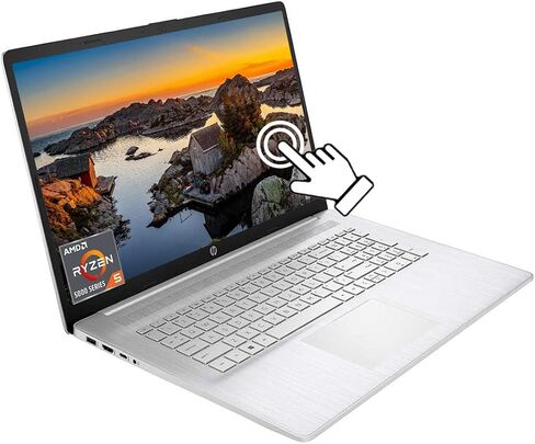 2022 Newest HP 17.3'' HD+ Touchscreen Laptop Business Computer, AMD Ryzen 5 5500U Hexa-Core (up to 4.0GHz), 16GB RAM, 1TB SSD, HDMI, Bluetooth 5, Webcam, Windows 11 w/ 3in1 Accessories, Silver in Kuwait