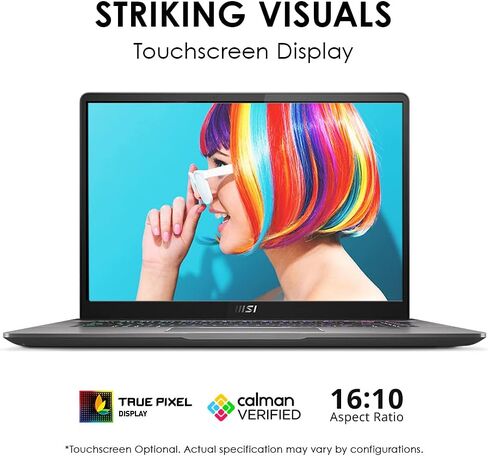 كمبيوتر محمول MSI Creator Z16 الاحترافي: شاشة لمس 16 بوصة QHD+ 16:10 120 هرتز، Intel Core i9-11900H، NVIDIA GeForce RTX 3060، ذاكرة وصول عشوائي 32 جيجابايت، 2 تيرابايت NVME SSD، Thunderbolt 4، Win10 PRO، رمادي لونار (A11UET-043) in Saudi Arabia