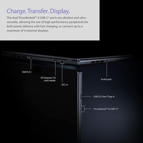 Zenbook Pro 14 Duo OLED 14.5 بوصة 2.8K OLED Touch، معدل تحديث 120 هرتز، ScreenPad Plus، منصة Intel Evo، وحدة المعالجة المركزية i7-12700H، ذاكرة الوصول العشوائي 32 جيجابايت، 1 تيرابايت SSD، Windows 11 Home، أسود، UX8402ZA-DB76T in Saudi Arabia