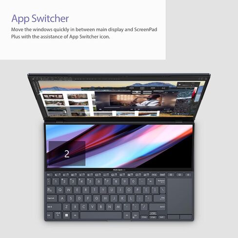 Zenbook Pro 14 Duo OLED 14.5 بوصة 2.8K OLED Touch، معدل تحديث 120 هرتز، ScreenPad Plus، منصة Intel Evo، وحدة المعالجة المركزية i7-12700H، ذاكرة الوصول العشوائي 32 جيجابايت، 1 تيرابايت SSD، Windows 11 Home، أسود، UX8402ZA-DB76T in Saudi Arabia