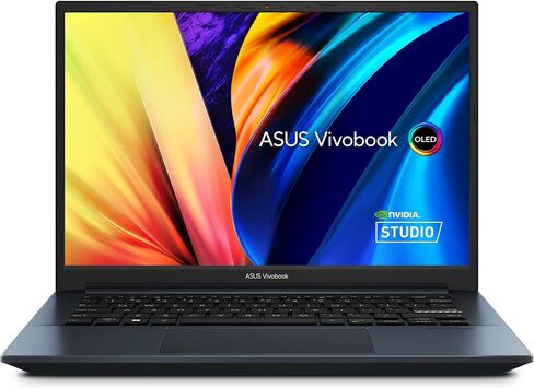 كمبيوتر محمول ASUS VivoBook Pro 14 OLED رفيع، شاشة 14 بوصة WQXGA+ 16:10 OLED، وحدة المعالجة المركزية AMD Ryzen 7 5800H، NVIDIA GeForce RTX 3050، ذاكرة الوصول العشوائي 16 جيجابايت، 1 تيرابايت SSD، Windows 11 Pro، أزرق هادئ، M3401QC-EB74 in Saudi Arabia