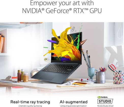 كمبيوتر محمول ASUS VivoBook Pro 14 OLED رفيع، شاشة 14 بوصة WQXGA+ 16:10 OLED، وحدة المعالجة المركزية AMD Ryzen 7 5800H، NVIDIA GeForce RTX 3050، ذاكرة الوصول العشوائي 16 جيجابايت، 1 تيرابايت SSD، Windows 11 Pro، أزرق هادئ، M3401QC-EB74 in Saudi Arabia