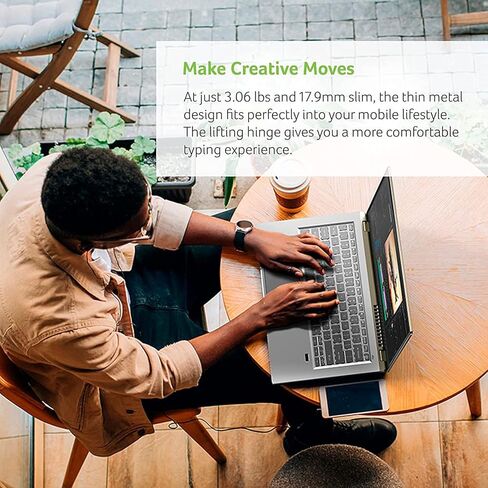 كمبيوتر محمول Acer 2023 أحدث Swift X Creator، شاشة 14 بوصة FHD 100% sRGB، AMD Ryzen 7 5800U، NVIDIA RTX 3050Ti GPU، 16 جيجابايت LPDDR4X، 512 جيجابايت SSD، Wi-Fi 6، لوحة مفاتيح بإضاءة خلفية، Windows 10 Home، ذهبي in Saudi Arabia