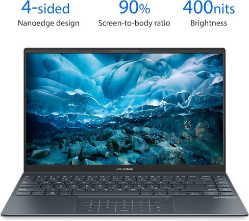 ASUS ZenBook 14 Ultra-Slim Laptop 14" FHD Display, AMD Ryzen 5 5600H CPU, Radeon Vega 7 Graphics, 8GB RAM, 512GB PCIe SSD, NumberPad, Windows 10 Home, Pine Grey, UM425QA-ES51 in Saudi Arabia