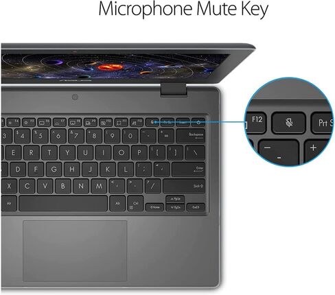 ASUS 2022 11.6" HD Business Laptop, Intel Celeron N4500 Processor, 4GB RAM, 64GB eMMC , Webcam, Intel HD Graphics 500, Bluetooth, Windows 10 Pro, Dark Grey, 32GB SnowBell USB Card in Saudi Arabia