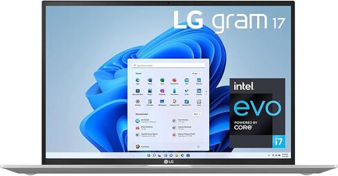 LG Gram 17Z95P كمبيوتر محمول 17 بوصة خفيف الوزن للغاية، IPS، (2560 × 1600)، Intel Evo الجيل الحادي عشر CORE i7، ذاكرة الوصول العشوائي 32 جيجابايت، 1 تيرابايت SSD، Windows 11 Home، بطارية 80 وات في الساعة، Alexa مدمج، 2X USB-C، HDMI، USB-A – أسود (متجدد) in Saudi Arabia