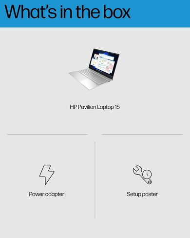 HP Pavilion 15-eg2025nr 15.6 بوصة FHD كمبيوتر محمول Intel Core Intel Core i7-1255U 1.7 جيجا هرتز 16 جيجا رام 512 جيجا SSD واي فاي بلوتوث كاميرا ويب Windows 11 Professional (متجدد) in Kuwait