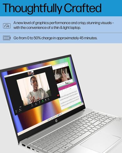 HP Pavilion 15-eg2025nr 15.6 بوصة FHD كمبيوتر محمول Intel Core Intel Core i7-1255U 1.7 جيجا هرتز 16 جيجا رام 512 جيجا SSD واي فاي بلوتوث كاميرا ويب Windows 11 Professional (متجدد) in Kuwait
