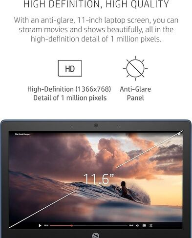 HP لابتوب كروم بوك 11 انش - عمر بطارية يصل الى 15 ساعة - ميديا تيك - MT8183 - ذاكرة رام 4 جيجا - ذاكرة اي ام ام سي 32 جيجا - شاشة HD 11.6 انش - مع نظام تشغيل كروم - (11a-na0021nr، موديل 2020، ابيض in Kuwait