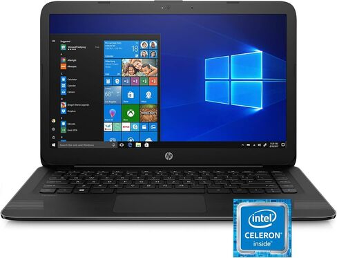 HP Stream 14-Inch Laptop, Intel Celeron N4000, 4 GB RAM, 64 GB eMMC, Windows 10 Home in S Mode (14-cb159nr, Jet Black) in Saudi Arabia