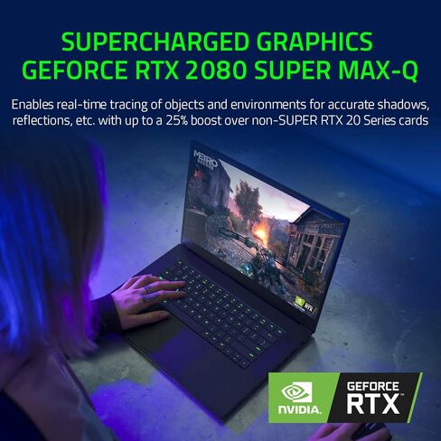 كمبيوتر محمول للألعاب Razer Blade 15 Base 2020: Intel Core i7-10750H 6-Core، NVIDIA GeForce GTX 1660 Ti، 15.6 بوصة FHD 1080p 120 هرتز، 16 جيجابايت ذاكرة وصول عشوائي، 256 جيجابايت SSD، ألومنيوم CNC، إضاءة Chroma RGB، أسود، Windows 10 Home in Kuwait