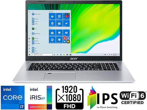 Acer Aspire 5 A517-52-713G, 17.3" Full HD IPS Display, 11th Gen Intel Core i7-1165G7, Intel Iris Xe Graphics, 16GB DDR4, 512GB NVMe SSD, WiFi 6, Fingerprint Reader, Backlit Keyboard in Saudi Arabia