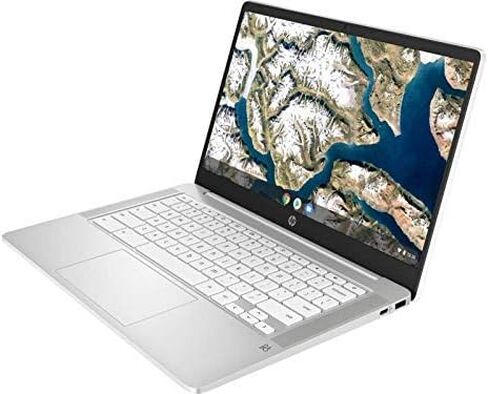 HP Chromebook - 14a-na0022od 14 بوصة Intel Pentium Silver N5030 1.1 جيجا هرتز Intel UHD Graphics 605 4 جيجا بايت رام 64 جيجا بايت eMMC Chrome OS BT كاميرا ويب بيضاء سيراميك (متجدد) in Kuwait