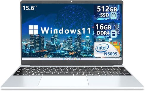 KUU Yepbook 15.6 بوصة كمبيوتر محمول 16 جيجابايت DDR4 RAM 512 جيجابايت SSD، معالج 11th Celeron N5095 مع أجهزة الكمبيوتر المحمولة Windows 11، شاشة FHD 1920x1080، لوحة مفاتيح بإضاءة خلفية، بلوتوث 4.2، كمبيوتر محمول يفتح ببصمة الإصبع in Kuwait
