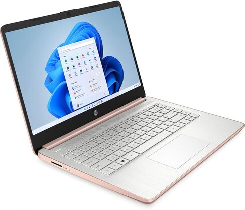 HP Laptop 14-DQ0054DX 14" Intel Celeron N4120, Intel UHD Graphics 600, 4GB DDR4 RAM, 64GB eMMC Storage, Windows 11 Home in S Mode, Pale Rose (Renewed) in Saudi Arabia