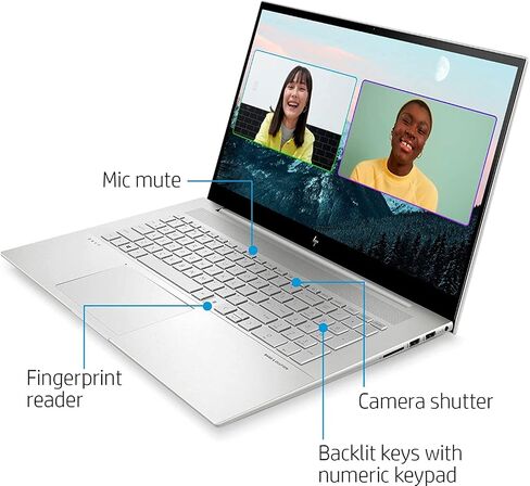 كمبيوتر محمول HP Envy الجيل الثاني عشر Intel i7-1255U 10Core، شاشة لمس 17 بوصة Full HD IPS 300Nits 100% sRGB، لوحة مفاتيح بإضاءة خلفية، Thunderbolt 4 Type-C، Wi-Fi 6E، Windows 11، كابل HDMI (ذاكرة الوصول العشوائي 64 جيجابايت | 1 تيرابايت PCIe SSD) in Saudi Arabia