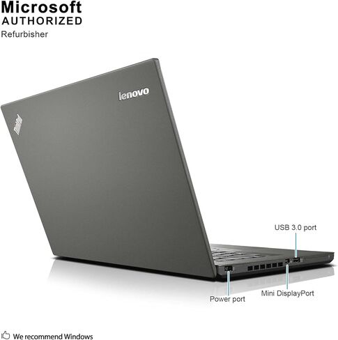 Lenovo ThinkPad T450 14in HD Business Laptop Computer, Intel Dual-Core i5-5300U Up to 2.9GHz, 8GB RAM, 256GB SSD, HDMI, 802.11ac WiFi, Bluetooth, Windows 10 Professional (Renewed) in Saudi Arabia