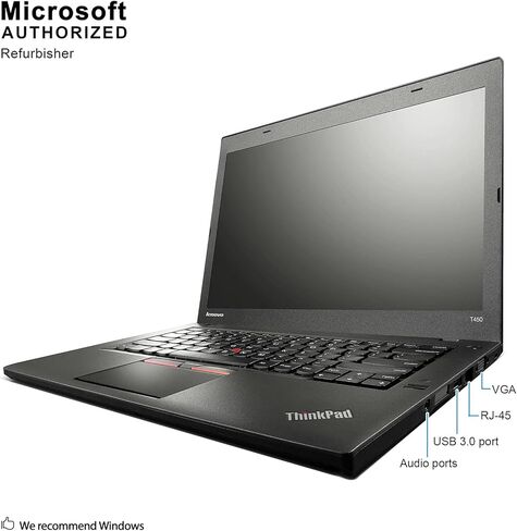 Lenovo ThinkPad T450 14in HD Business Laptop Computer, Intel Dual-Core i5-5300U Up to 2.9GHz, 8GB RAM, 256GB SSD, HDMI, 802.11ac WiFi, Bluetooth, Windows 10 Professional (Renewed) in Saudi Arabia