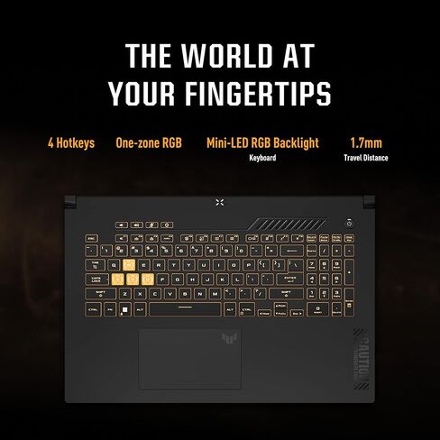 ASUS TUF Gaming F17 (2023) كمبيوتر محمول للألعاب، شاشة 17.3 بوصة FHD 144 هرتز، GeForce RTX 3050، Intel Core i5-12500H، 16 جيجابايت DDR4، 512 جيجابايت PCIe SSD، Wi-Fi 6، Windows 11، FX707ZC-ES53 in Kuwait