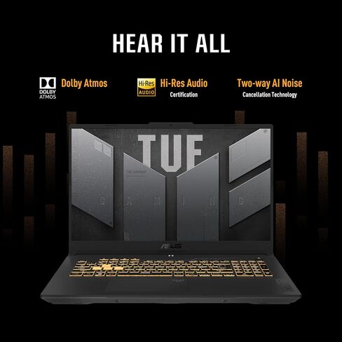 ASUS TUF Gaming F17 (2023) كمبيوتر محمول للألعاب، شاشة 17.3 بوصة FHD 144 هرتز، GeForce RTX 3050، Intel Core i5-12500H، 16 جيجابايت DDR4، 512 جيجابايت PCIe SSD، Wi-Fi 6، Windows 11، FX707ZC-ES53 in Kuwait