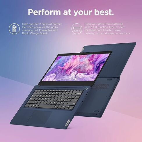 Lenovo 2022 IdeaPad 3 14 بوصة FHD كمبيوتر محمول 10-Core 12th Intel Core i5-1235U Iris Xe Graphics 16GB DDR4 512GB NVMe SSD قارئ بصمات الأصابع لوحة مفاتيح بإضاءة خلفية WiFi 6 Windows 11 Pro w/ RATZK 32GB USB in Saudi Arabia