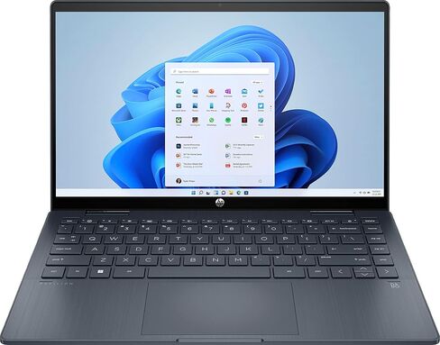 كمبيوتر محمول HP Pavilion مقاس 14 بوصة 2 في 1 يعمل باللمس بدقة FHD i3-1215U وذاكرة وصول عشوائي سعتها 8 جيجابايت ومحرك أقراص SSD سعة 256 جيجابايت (أزرق) in Saudi Arabia