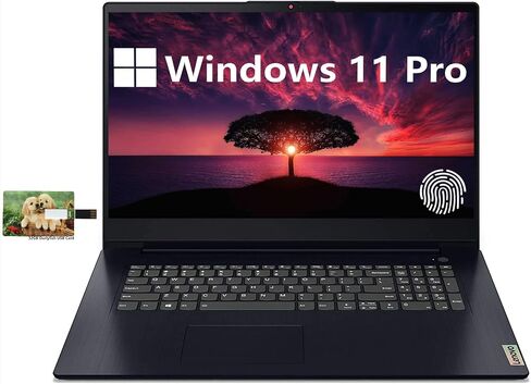 لابتوب لينوفو ايديا باد 3 الجديد للاعمال بشاشة HD مقاس 17.3 انش ومعالج AMD رايزن 5 5500U وويندوز 11 برو وذاكرة RAM 20GB وSSD 1TB وبصمة اصبع وبطاقة USB دورليفيش 32GB in Saudi Arabia