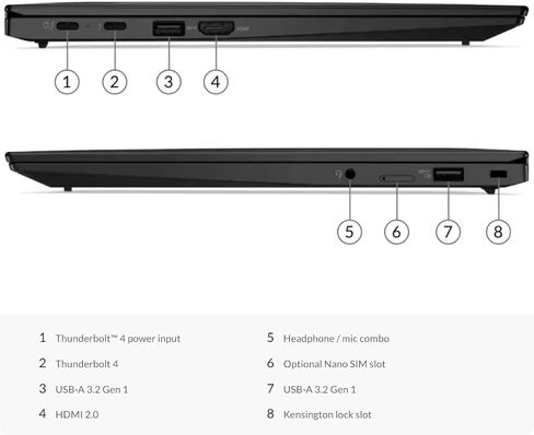 Lenovo ThinkPad X1 Carbon Gen 9 Laptop with Intel i7-1185G7 vPro Processor, 14" WUXGA 100%sRGB Non-Touch Display, 32GB RAM, 1TB SSD, 4G LTE Mobile Broadband WWAN with eSIM, Win11 Pro, and 3YR Warranty in Saudi Arabia