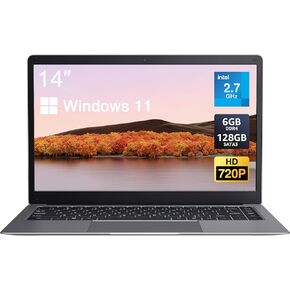 BiTECOOL Windows 11 Laptop, 14 inches HD Clear Display Lightweight Laptop, 6GB RAM 128GB SSD Intel Celeron J4005 Dual-Core Laptop Computer with 2.4G WiFi, Bluetooth, Webcam, Long Battery Life in Kuwait