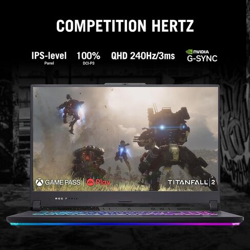 اسس لابتوب العاب روج ستريكس G17 (2023) بشاشة 17.3 انش QHD 240Hz وبطاقة عرض مرئي جيفورس RTX 4070 ومعالج AMD رايزن 9 7945HX، 16GB DDR5، 1TB PCIe SSD، واي فاي 6E، ويندوز 11، G713PI-DS94 in Saudi Arabia