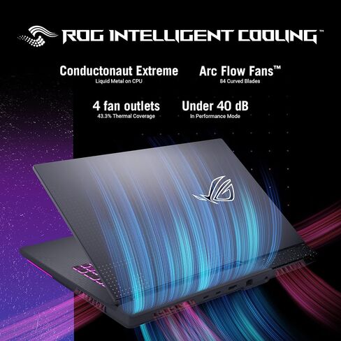 اسس لابتوب العاب روج ستريكس G17 (2023) بشاشة 17.3 انش QHD 240Hz وبطاقة عرض مرئي جيفورس RTX 4070 ومعالج AMD رايزن 9 7945HX، 16GB DDR5، 1TB PCIe SSD، واي فاي 6E، ويندوز 11، G713PI-DS94 in Saudi Arabia