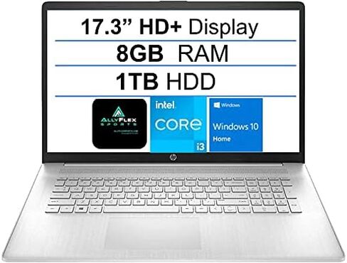 2021 Newest Flagship HP 17.3" HD+ Display Laptop Computer, 11th Gen Intel i3-1115G4(Up to 4.1GHz, Beat i5-8250U), 8GB RAM, 1TB HDD, HDMI, WiFi, Webcam, USB-C, Windows 10+AllyFlex MP in Saudi Arabia