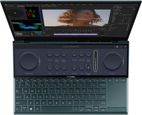 ASUS ZenBook Duo 14 UX482 شاشة لمس FHD NanoEdge مقاس 14 بوصة، منصة Intel Evo، Core i7-1165G7، ذاكرة وصول عشوائي 8 جيجابايت، 512 جيجابايت PCIe SSD، لوحة شاشة مبتكرة Plus، Windows 10 Home، أزرق سماوي، UX482EA-DS71T in Saudi Arabia