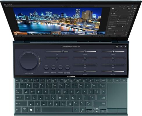 ASUS ZenBook Duo 14 UX482 شاشة لمس FHD NanoEdge مقاس 14 بوصة، منصة Intel Evo، Core i7-1165G7، ذاكرة وصول عشوائي 8 جيجابايت، 512 جيجابايت PCIe SSD، لوحة شاشة مبتكرة Plus، Windows 10 Home، أزرق سماوي، UX482EA-DS71T in Saudi Arabia
