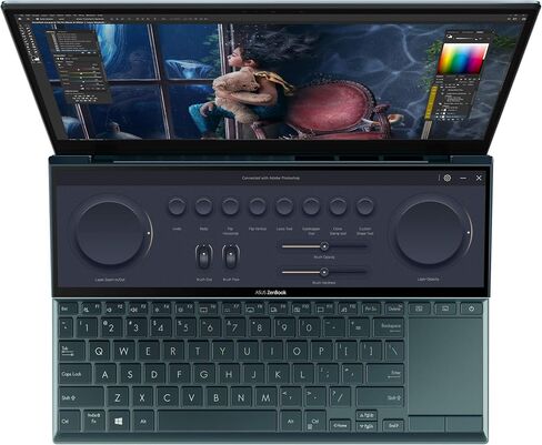 ASUS ZenBook Duo 14 UX482 شاشة لمس FHD NanoEdge مقاس 14 بوصة، منصة Intel Evo، Core i7-1165G7، ذاكرة وصول عشوائي 8 جيجابايت، 512 جيجابايت PCIe SSD، لوحة شاشة مبتكرة Plus، Windows 10 Home، أزرق سماوي، UX482EA-DS71T in Saudi Arabia