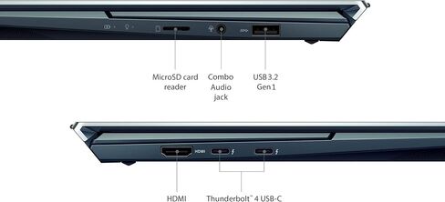ASUS ZenBook Duo 14 UX482 شاشة لمس FHD NanoEdge مقاس 14 بوصة، منصة Intel Evo، Core i7-1165G7، ذاكرة وصول عشوائي 8 جيجابايت، 512 جيجابايت PCIe SSD، لوحة شاشة مبتكرة Plus، Windows 10 Home، أزرق سماوي، UX482EA-DS71T in Saudi Arabia
