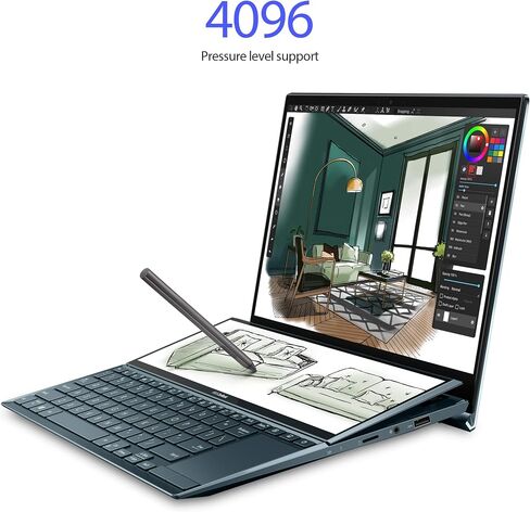 ASUS ZenBook Duo 14 UX482 شاشة لمس FHD NanoEdge مقاس 14 بوصة، منصة Intel Evo، Core i7-1165G7، ذاكرة وصول عشوائي 8 جيجابايت، 512 جيجابايت PCIe SSD، لوحة شاشة مبتكرة Plus، Windows 10 Home، أزرق سماوي، UX482EA-DS71T in Saudi Arabia