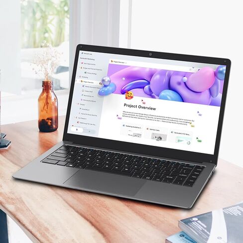 كمبيوتر محمول BiTECOOL Windows 11، كمبيوتر محمول خفيف الوزن بشاشة 14 بوصة عالية الدقة وذاكرة وصول عشوائي 6 جيجابايت و128 جيجابايت SSD Intel Celeron J4005 كمبيوتر محمول ثنائي النواة مع 2.4 جيجا واي فاي وبلوتوث وكاميرا ويب وعمر بطارية طويل in Kuwait