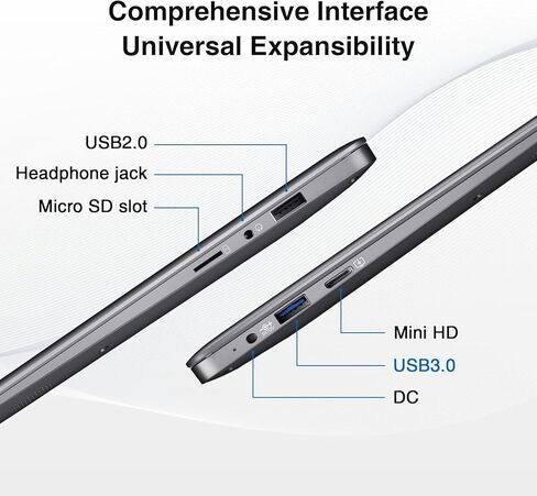 كمبيوتر محمول BiTECOOL Windows 11، كمبيوتر محمول خفيف الوزن بشاشة 14 بوصة عالية الدقة وذاكرة وصول عشوائي 6 جيجابايت و128 جيجابايت SSD Intel Celeron J4005 كمبيوتر محمول ثنائي النواة مع 2.4 جيجا واي فاي وبلوتوث وكاميرا ويب وعمر بطارية طويل in Kuwait