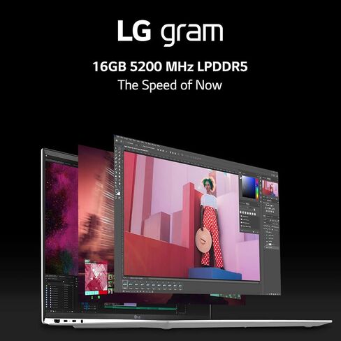 LG Gram (2022) 17Z90Q Ultra Lightweight Laptop, 17" (2560 x 1600) IPS Display, Intel Evo 12th Gen i5 1240P Processor, 16GB LPDDR5, 512GB NVMe SSD, FHD Webcam, WiFi 6E, Thunderbolt 4, Windows 11, Gray in Saudi Arabia
