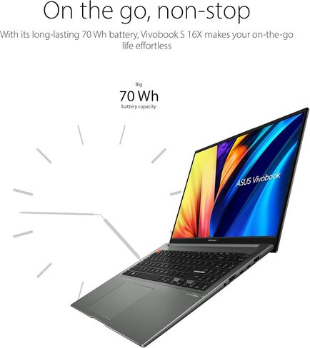 اسس لابتوب فيفوبوك اس 16X رفيع، شاشة 16 انش WUXGA (1920 × 1200) 16:10، وحدة معالجة مركزية انتل كور i7-12700H، ذاكرة RAM 16GB، SSD 512GB، ويندوز 11 هوم، اسود ميدنايت S5602ZA-DB74 in Saudi Arabia