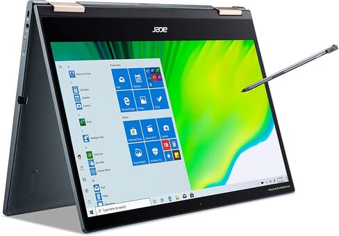 Acer Spin 7, 14" FHD Touch Display, Qualcomm Snapdragon 8cx Gen 2 5G Compute Platform, 8GB LPDDR4X, 512GB Universal Flash Storage, 5G, 4G LTE, Wi-Fi, Backlit KB, FPR, Antimicrobial, SP714-61NA-S1QA in Saudi Arabia